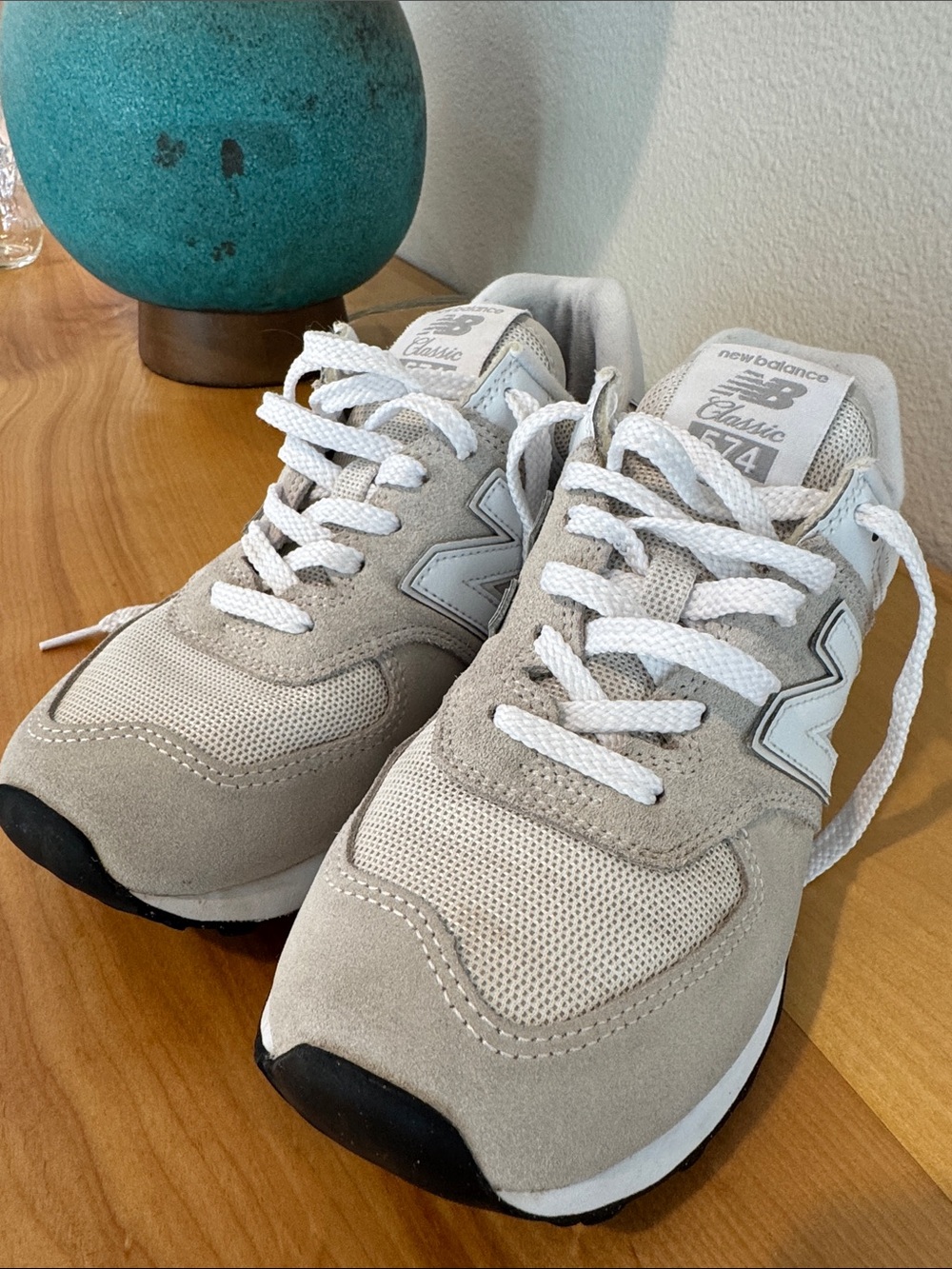 New Balance Women's Athletic Sneakers in Gray and White - Picture 2 of 5